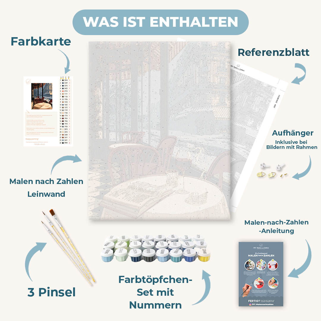 Malen nach Zahlen - Ein Pariser Café-Abend