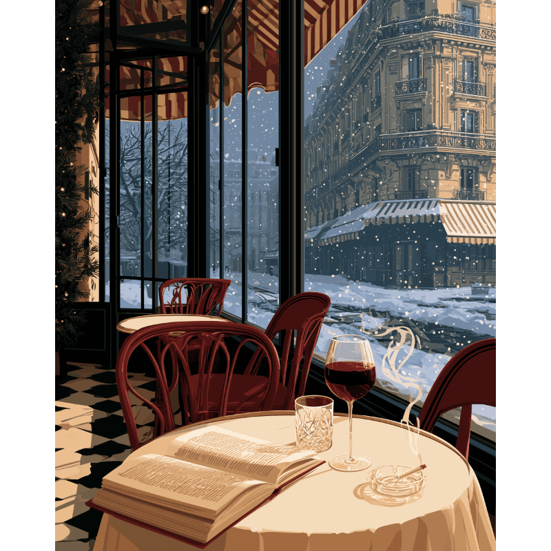 Malen nach Zahlen - Ein Pariser Café-Abend - Malen nach Zahlen