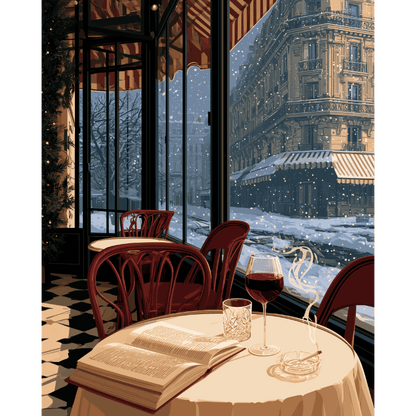 Malen nach Zahlen - Ein Pariser Café-Abend - Malen nach Zahlen