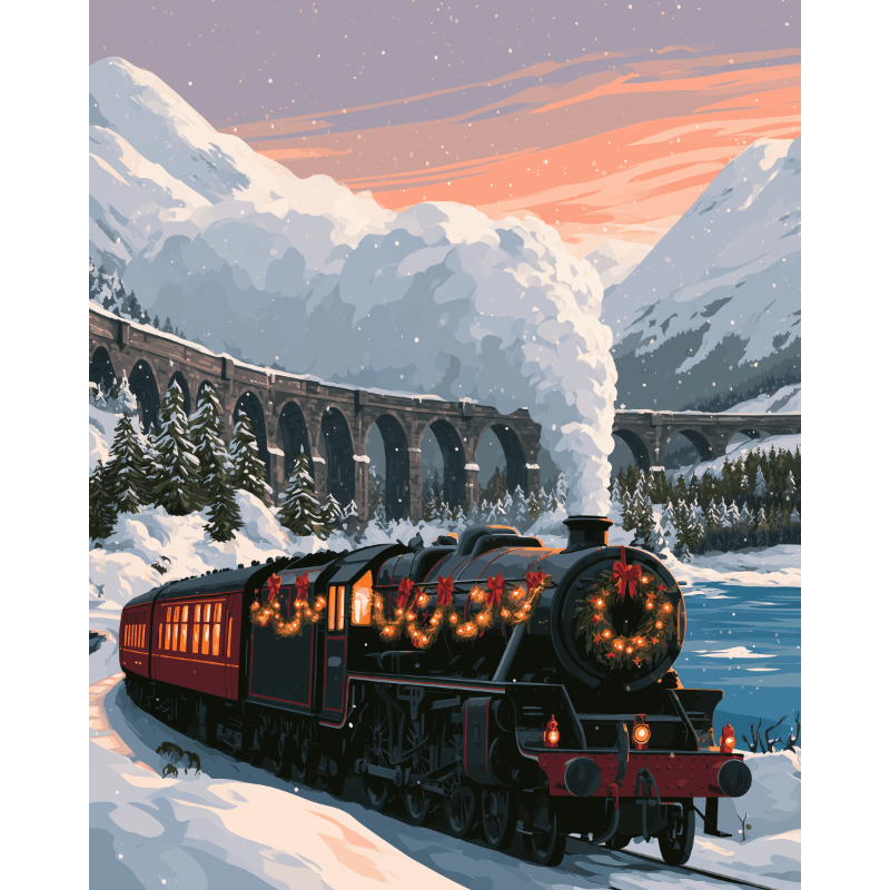 Malen nach Zahlen - Weihnachts-Express - Malen nach Zahlen