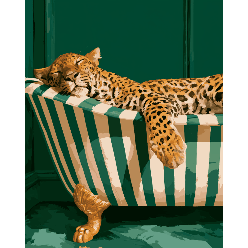 Malen nach Zahlen - Leoparden-Schaumbad - Malen nach Zahlen