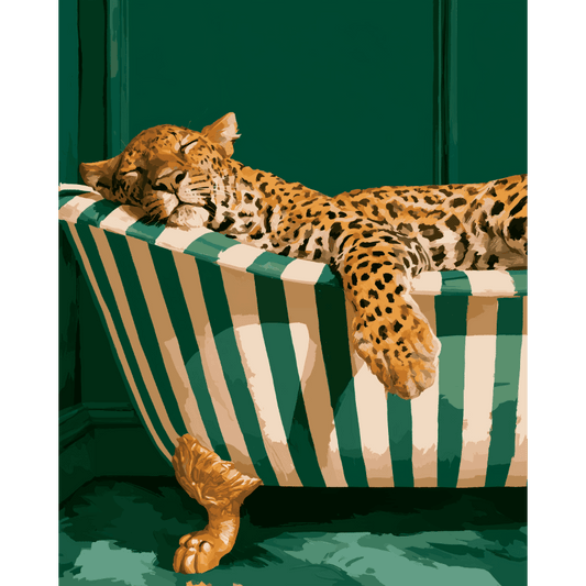 Malen nach Zahlen - Leoparden-Schaumbad - Malen nach Zahlen