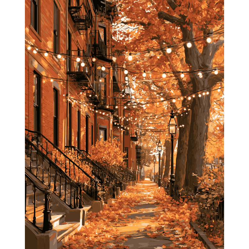 Malen nach Zahlen - Herbstlichter in Brooklyn - Malen nach Zahlen