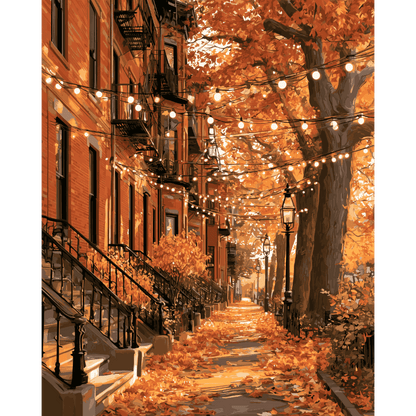 Malen nach Zahlen - Herbstlichter in Brooklyn - Malen nach Zahlen