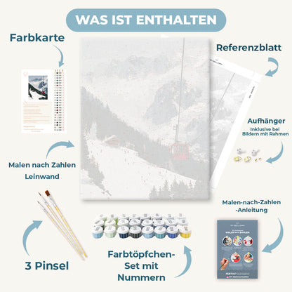 Malen nach Zahlen - Gondel über den Pisten