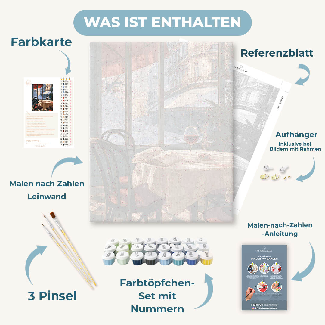 Malen nach Zahlen - Wein am Fenster