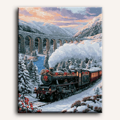 Malen nach Zahlen - Eingeschneiter Express