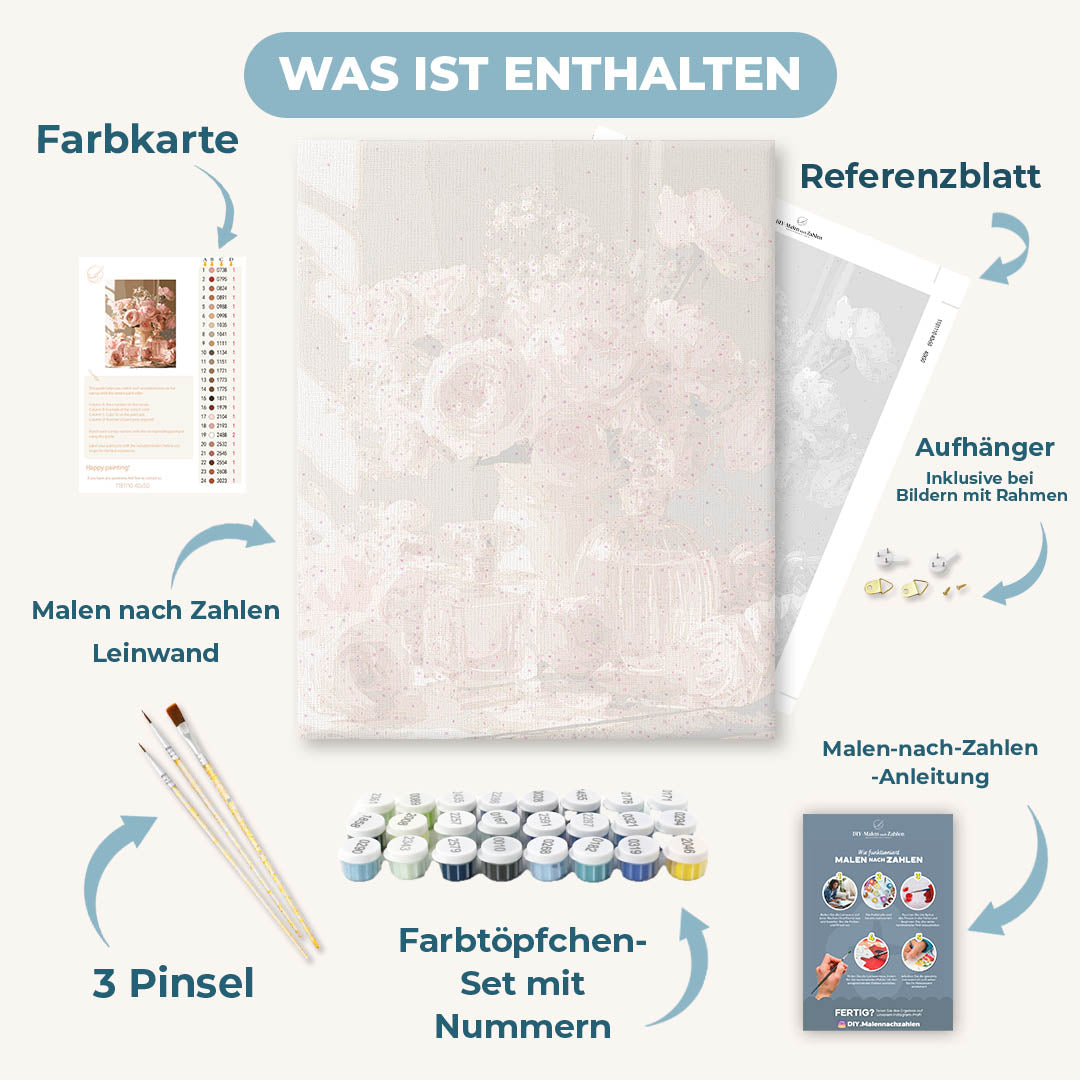 Malen nach Zahlen - Rosenblätter & Parfüm