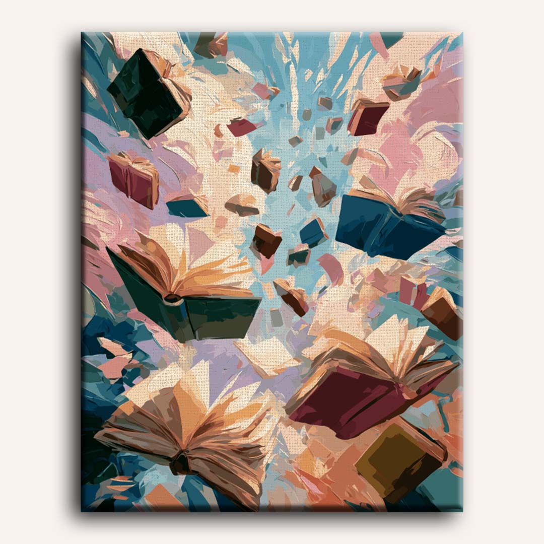 Malen nach Zahlen - Fallende Bücher