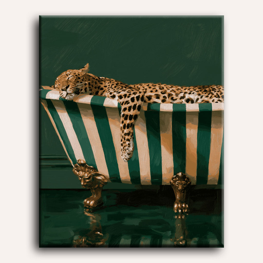 Malen nach Zahlen - Leoparden-Faulenzerbad