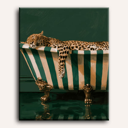 Malen nach Zahlen - Leoparden-Faulenzerbad