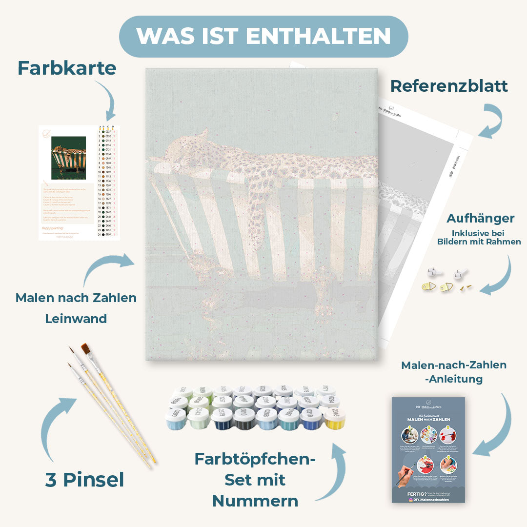 Malen nach Zahlen - Leoparden-Faulenzerbad