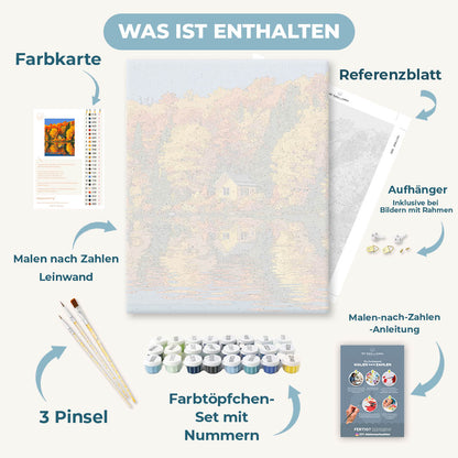 Malen nach Zahlen - Herbstliche Seespiegelung