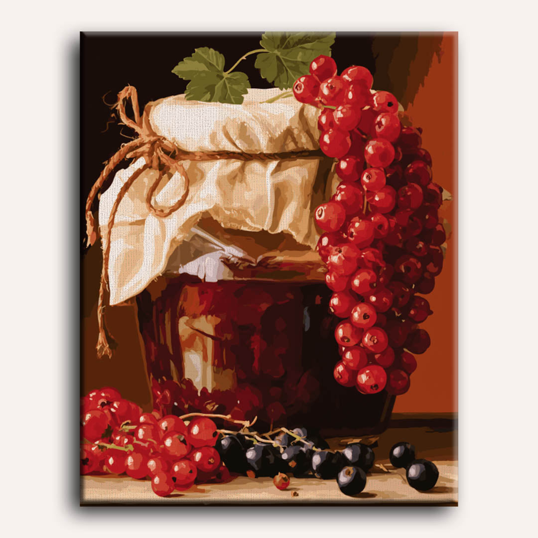 Malen nach Zahlen - Johannisbeer-Einmachglas