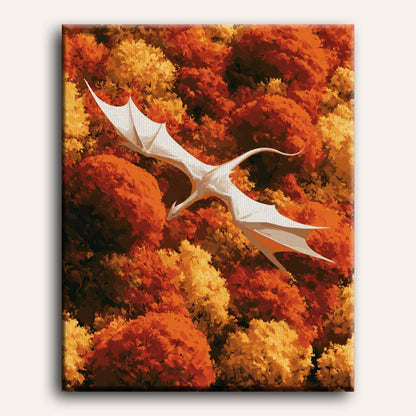 Malen nach Zahlen - Drache über dem Herbst