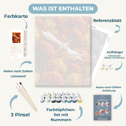 Malen nach Zahlen - Drache über dem Herbst