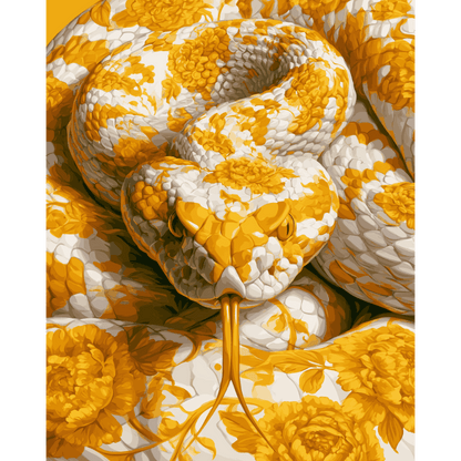 Malen nach Zahlen - Goldene Ringelschlange - Malen nach Zahlen
