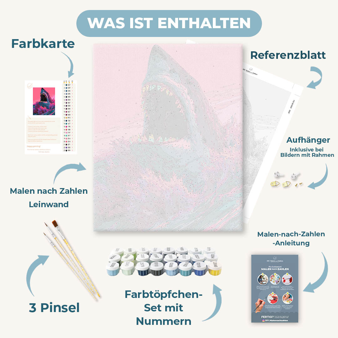 Malen nach Zahlen - Neon-Haibiss