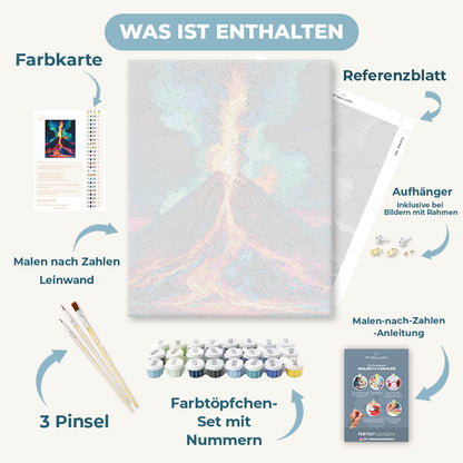 Malen nach Zahlen - Neon-Vulkanausbruch