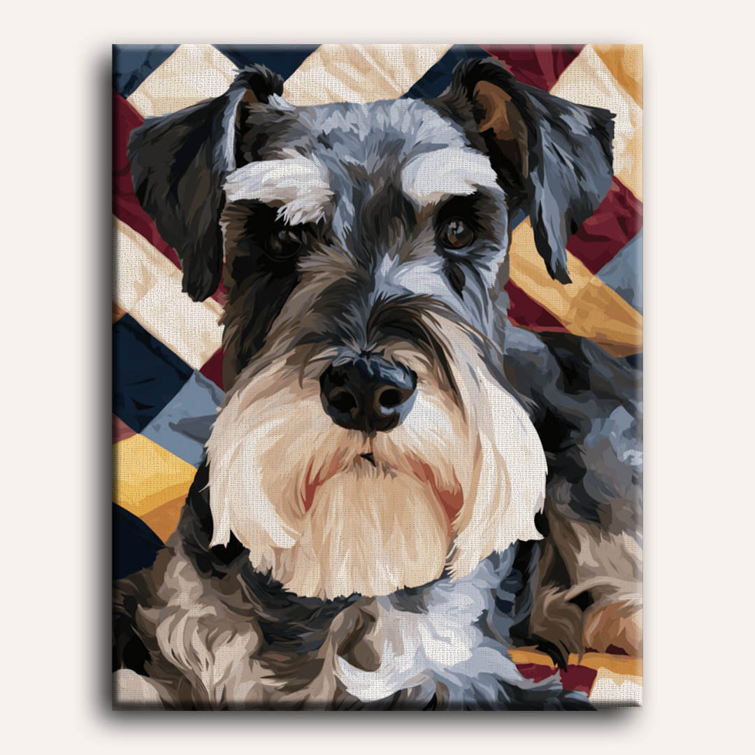 Malen nach Zahlen - Patriotischer Schnauzer