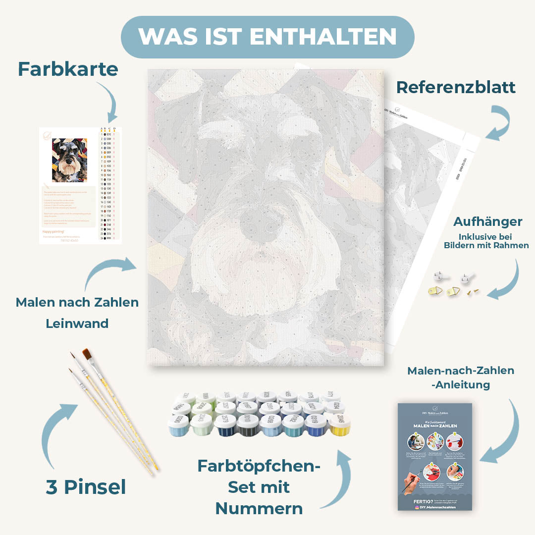 Malen nach Zahlen - Patriotischer Schnauzer