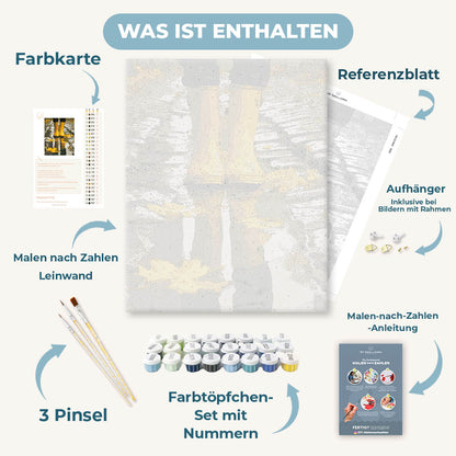 Malen nach Zahlen - Gummistiefel-Spiegelung