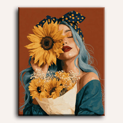 Malen nach Zahlen - Sonnenblumen-Umarmung