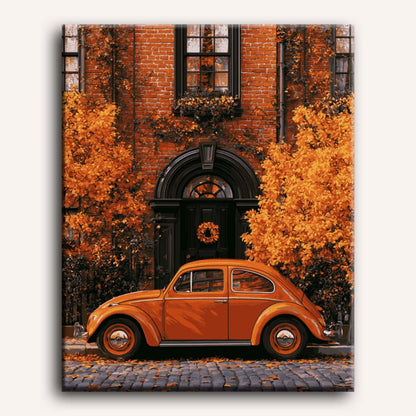 Malen nach Zahlen - Vintage-Käfer im Herbst