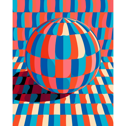 Malen nach Zahlen - Op-Art-Kugel - Malen nach Zahlen