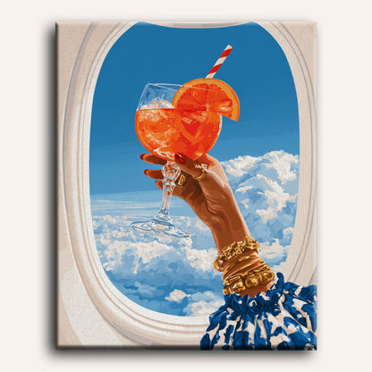 Malen nach Zahlen - Aperol Spritz über den Wolken