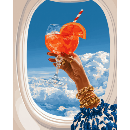 Malen nach Zahlen - Aperol Spritz über den Wolken