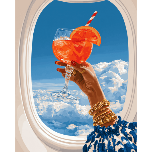 Malen nach Zahlen - Aperol Spritz über den Wolken