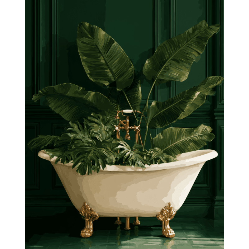 Malen nach Zahlen - Botanische Badewanne