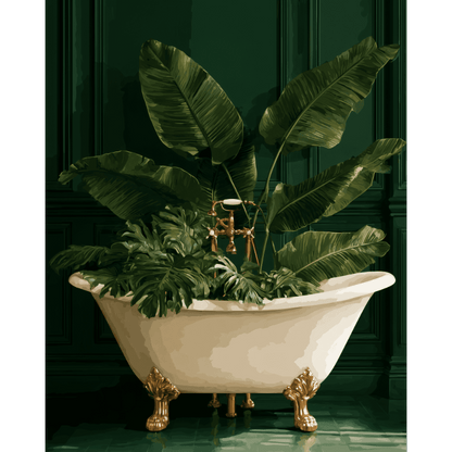 Malen nach Zahlen - Botanische Badewanne
