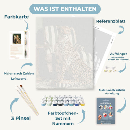 Malen nach Zahlen - Gepard im Sessel