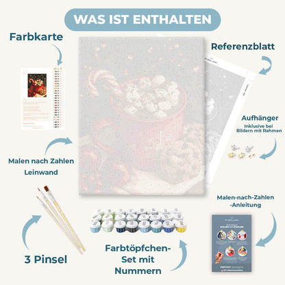 Malen nach Zahlen - Weihnachtliche Kakaotasse