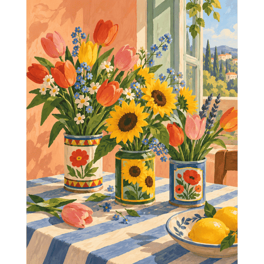 Malen nach Zahlen - Das Blechdosen-Blumenstudio