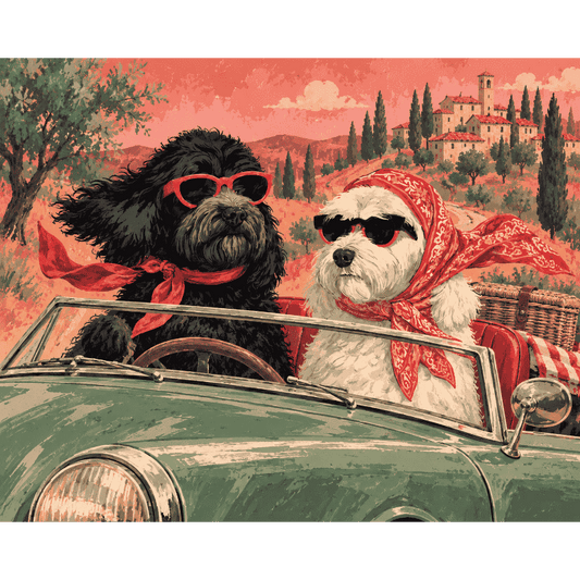 Malen nach Zahlen - Der Hunde-Roadtrip
