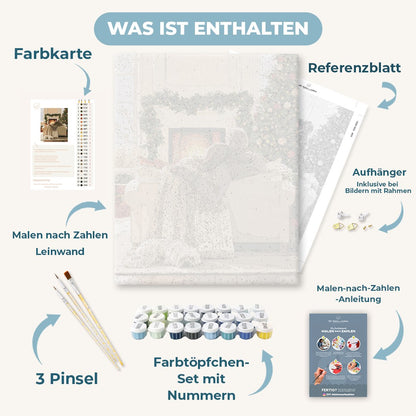 Malen nach Zahlen - Winterliche Umarmung am Kamin