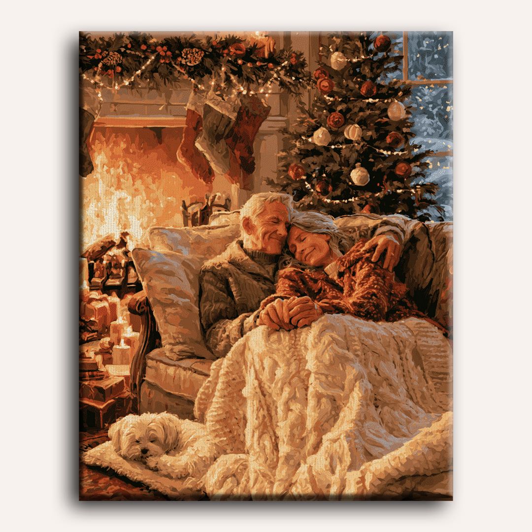Malen nach Zahlen - Verschlafene Weihnachtskuschelei