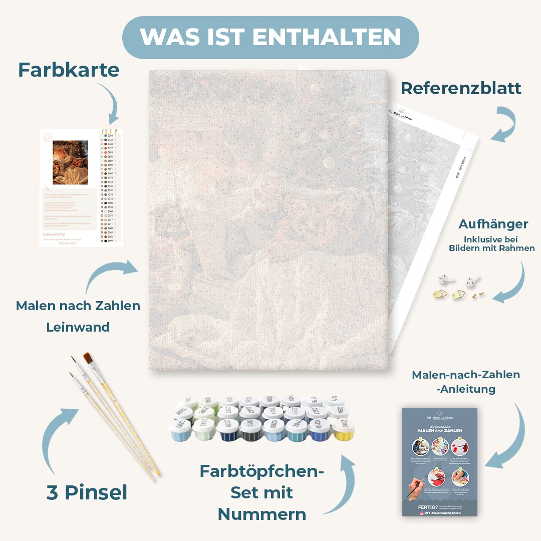 Malen nach Zahlen - Verschlafene Weihnachtskuschelei