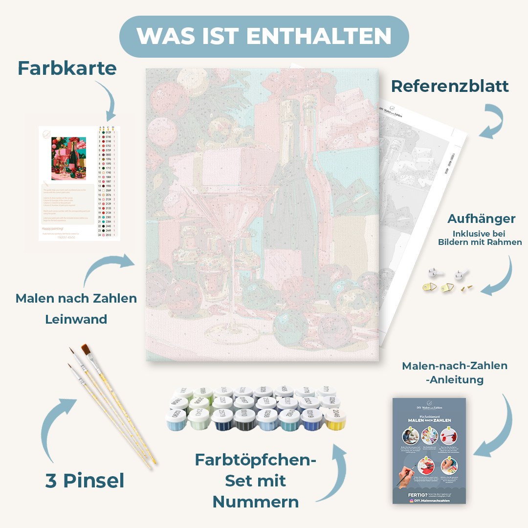 Malen nach Zahlen - Glitzer & Cosmopolitan