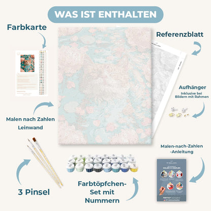 Malen nach Zahlen - Blütenblätter & Schnurrhaare im Wasser