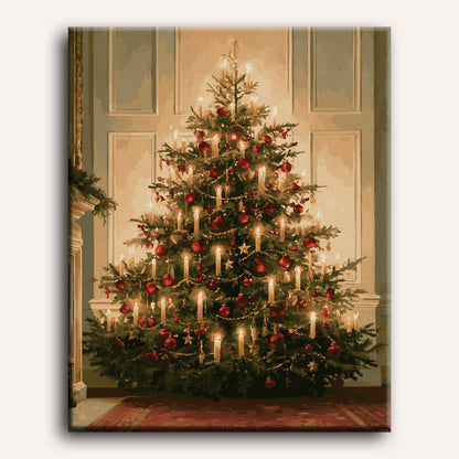 Malen nach Zahlen - Kerzenbeleuchteter Weihnachtsbaum