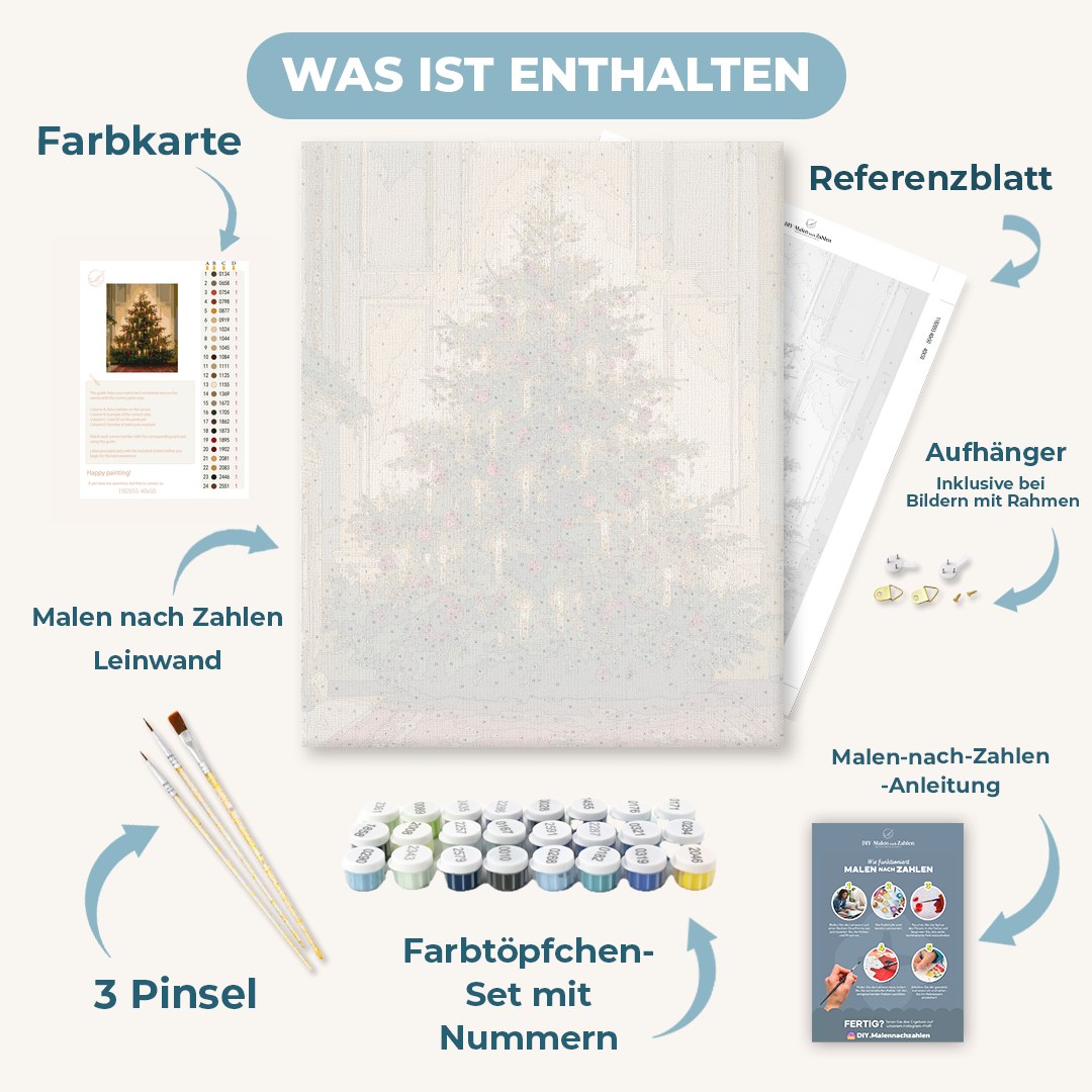 Malen nach Zahlen - Kerzenbeleuchteter Weihnachtsbaum