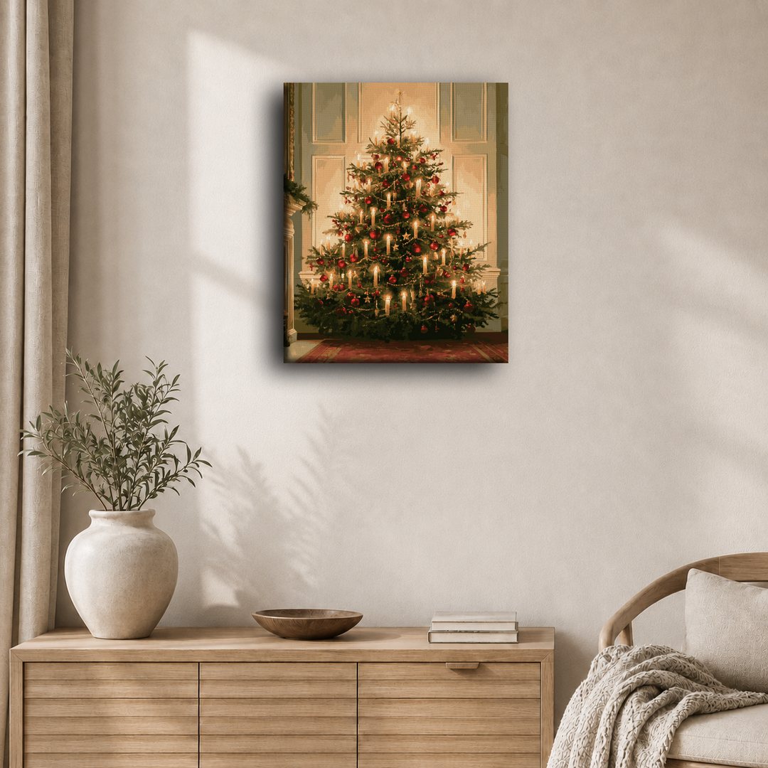 Malen nach Zahlen - Kerzenbeleuchteter Weihnachtsbaum