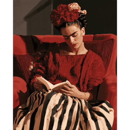 Malen nach Zahlen - Lesende Frida