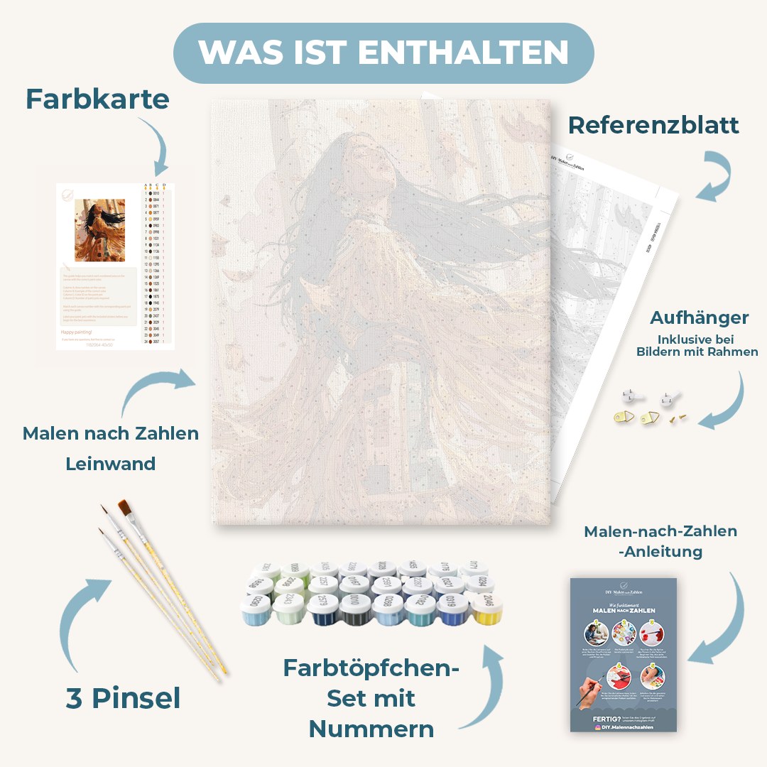 Malen nach Zahlen - Tänzerin im Herbstwind