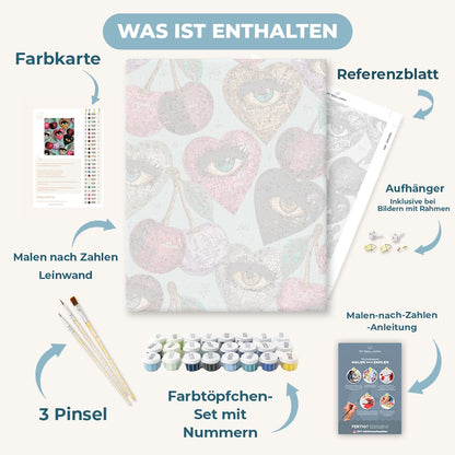 Malen nach Zahlen - Disco-Augen & Kirschen
