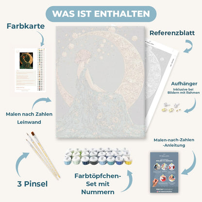 Malen nach Zahlen - Smaragdgrüne Mondmuse